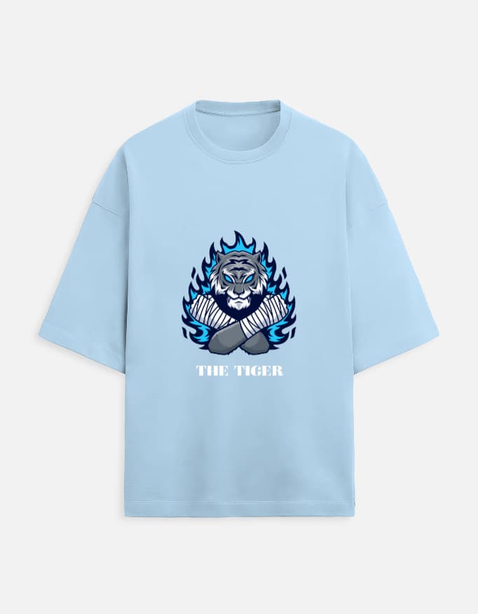 Terry Oversized Tee Tiger Front Print
