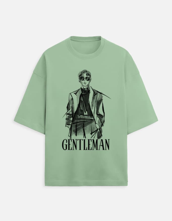 Terry Oversized Tee Gentalman Front Print