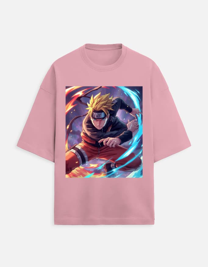 Terry Oversized Tee Naruto Front Print