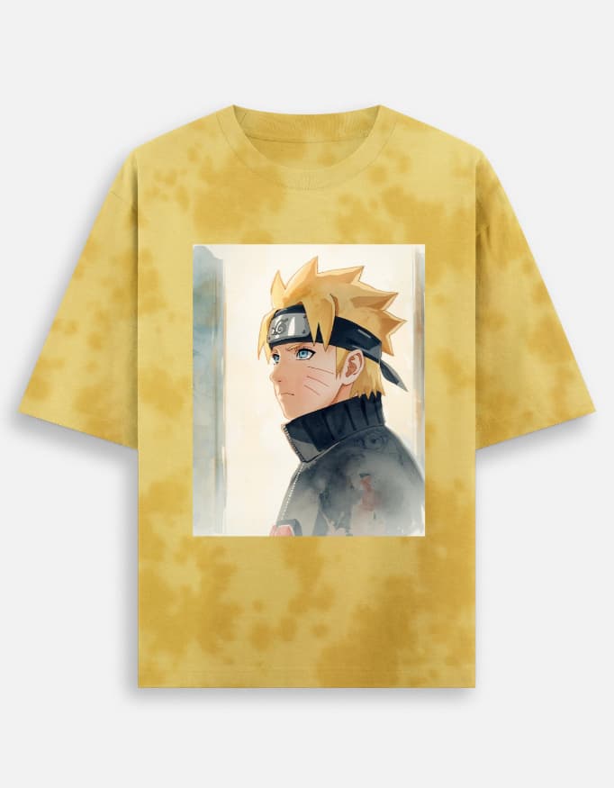 Tie Dye Oversized T-Shirt Naruto Front Print