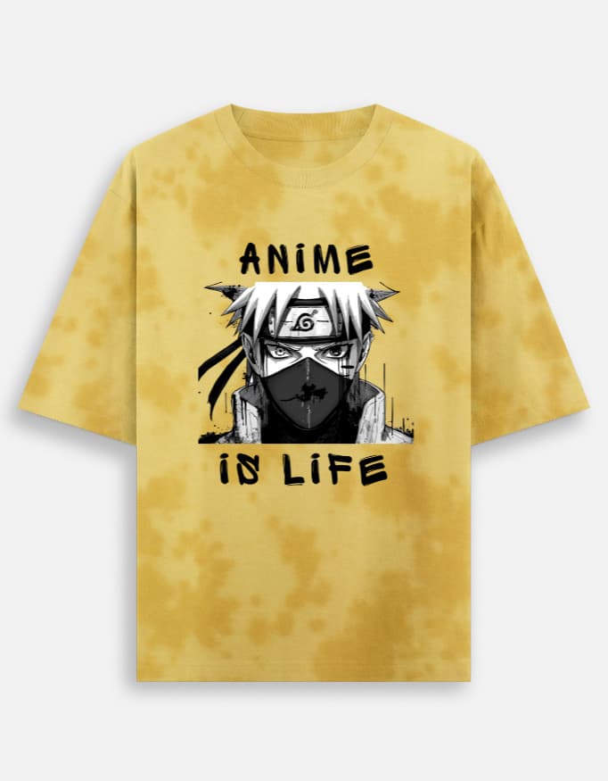 Tie Dye Oversized T-Shirt Anime Print